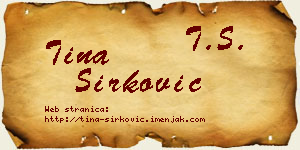 Tina Sirković vizit kartica